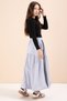 Gray Striped Balloon Skirt Long Sleeve Bodysuit 2-Piece Girls' Set 23465 - 6