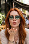 Liana Leopard Thin Rectangular Sunglasses |   Uv400