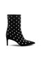 Velvet Stone Pointed Toe Boots Without Zipper 244 Velluto Nero (Velvet Black)
