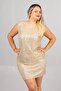 Plus Size Sequin Gold Skirt Stylish and Elegant - 8