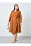 Plus Size Cotton Wrap Shirt Midi Dress - 2