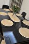 6-Piece Supla 1 Runner 1 Lidless Bread Basket Set with Ribbon Beige Cream Color Patterned Presentation Basket - 4