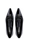 Women's Faux Leather Black Patent Leather Heeled Shoes - 5