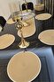 6-Piece Supla 1 Runner 1 Lidless Bread Basket Set with Ribbon Beige Cream Color Patterned Presentation Basket - 7