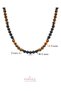 Certified Tiger's Eye Hematite Lava Stone 6 mm Men's Natural Stone Necklace - 3