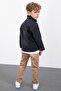 Smoked Zippered Jean Jacket Boys' 3-Piece Suit with Trousers 23389 - 5