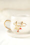 Handmade Ceramic Cup with 24K Gold Decorated with New Year Charm Concept 200ml - 4