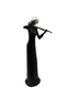 2 Pieces - Polyresin Lady Playing Violin Showpiece – Black Elegant Musical Decor - 2