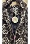 Coat Tile Pattern Floral Pattern Zippered - 3