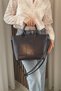 Women's Bitter Brown Hand and Shoulder Bag - Adjustable Long Strap, Classic Model - Fibag - 3