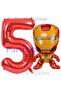 Avengers Iron Man 5 Years Old Red Foil Number Balloon Set