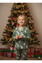 New Year Themed Pajama Set with Front Buttoned Snowman Print - 2