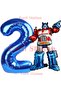Transformers Optimus Prime 2Nd Birthday Balloon Set Foil Number Balloon - 2