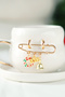 Handmade Ceramic Cup with 24K Gold Decorated with New Year Charm Concept 200ml - 2