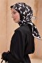 وشاح حرير تويل 100% بنمط هندسي بيج 4117 - 80 - 2