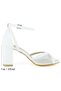 Charlotte White Vegan Cross-Strapped Mesh Thick Heeled Evening Dress Bridal Shoes - 2
