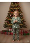 New Year Themed Pajama Set with Front Buttoned Snowman Print