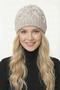 Women's Stone Color Hair Braid Patterned Winter Knitwear Beanie - Soft Textured Warm Hat - 2