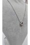 Stainless Steel Silver Color Zircon Stone Small Letter Necklace -C- Letter - 3