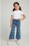 Floral Shiny Stone Embroidered I Flared Iz Children's Denim Jean Trousers (2-6 Years Old) - 3