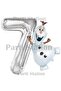 Frozen Olaf Concept 7 Year Old Silver Foil Number Balloon Set