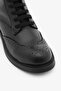 Black Genuine Leather Lace-Up Brogue Detailed Women's Boots - 5