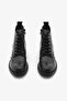Black Genuine Leather Lace-Up Brogue Detailed Women's Boots - 3
