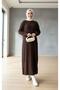 Women's Corded Fabric Knitwear Dress Black Oversized