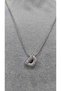 Stainless Steel Silver Color Zircon Stone Small Letter Necklace -D- Letter - 2