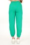 Women's Elastic Waist, Lace-Up Front, Elasticated Cuffs, Two Thread Green Color Sweatpants. - 3