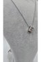 Stainless Steel Silver Color Zircon Stone Small Letter Necklace -E- Letter - 4