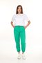 Women's Elastic Waist, Lace-Up Front, Elasticated Cuffs, Two Thread Green Color Sweatpants. - 4