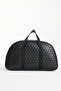 Black Cabin Size, Quilted Faux Leather Travel Bag - 7