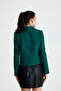 Women's Gold Button Blazer Tweed Jacket - 6