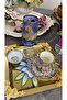 Esterhomedecor 6-Person Hand-Painted Porcelain Coffee Cup Set and 6 Turkish Delight Bowls - 3