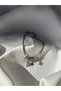 Silver Color Chain Dangle Zircon Stone Four Leaf Figured Women's Bracelet - 3