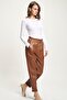 Waist gathered leather carrot pants 0098 r5-f-k2 - 3