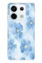 Redmi Note 13 Pro 5g Compatible Blue Flowers Printed Silicone Case