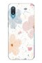 Printed Silicone Case with Pastel Abstract Flower and Stain Pattern Compatible with Samsung Galaxy A02
