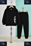 Children's 3-Piece Set'Penguin Directly in the Line' 3-Piece Hooded Sweatshirt Tracksuit Set - 2