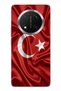 حافظة سيليكون متوافقة مع Honor Magic 7 Lite بتصميم العلم التركي مطبوع