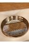 Tray with Wood and Glass Details, Self-Patterned, Round, Flat Model, Color Antique, Aged, Diameter 35 cm - 6