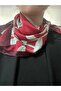 Imported Satin Red Flower Patterned 70*70 Stylish Women's Scarf - 3