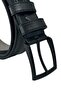 Black Faux Leather 4 Cm. Wide Middle Patterned Model Sports Men's Belt // 7000-38 - 5