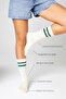 Bamboo Tennis Striped Premium College Socks Unisex Ecru Stitch-Free Socks Pack of 3 - 2