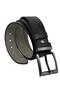 Black Faux Leather 4.5 Cm. Wide Semi Patterned Model Sports Men's Belt // 4500-021 - 2