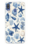 Printed Silicone Case Compatible with Samsung Galaxy M20 with Blue Sea Shell and Star Pattern