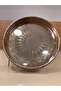 Tray with Wood and Glass Details, Self-Patterned, Round, Flat Model, Color Antique, Aged, Diameter 35 cm - 3