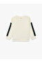 Cotton Oversize Ecru Baby Boy Sweatshirt 6Smb10096Tk - 2