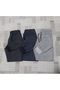 3-Piece Unisex Regular Black Gray Navy Ribbed Hem Sweatpants - 2